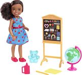 Barbie Chelsea Can Be Playset with Brunette Chelsea™ Teacher Doll (6 inches), Chalkboard, Pointer, Globe, Mug, File, Teddy Bear Figure, Great Gift for Ages 3 Years Old & Up​​