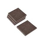 sourcing map Felt Furniture Pads, 40mm x 40mm Self Adhesive Square Floor Protectors for Furniture Legs Hardwood Floor, Brown 24Pcs