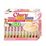 Churu by INABA Cat Treat - Tuna Variety Box - 1 Pack (60 x 14g total) / Soft & Creamy Cat Treat, Delicious & Healthy Snack, Purée Food Topper, Natural, Grain Free