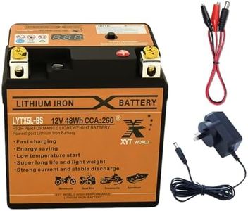 XYT WORLD Lithium Battery LYTX5L-BS 12V 260cca Motorcycle ATV Quad Dirt/Pit Bike Compatible For YTX5L-BS YTX5LBS YTZ7S MBTZ7S DTX5L-BS DTX5LBS