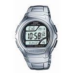 Casio Gents 43.00mm Quartz Watch with Grey Digital dial and Silver Metal Bracelet Strap WV-58DU-1AVES