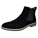 Bruno Marc Men's Suede Leather Chelsea Boots Casual Slip-On Dress Ankle Boots,URBAN-06,Black,Size 12 M US