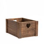 Lovely Brown Wooden Crates With Heart Handles Storage Box Wooden Tray Wooden Shelves (Medium)