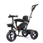 Luusa TFT-1 Tricycle Plug N Play Kids/Baby Tricycle with Parental Control, Cushion seat and Safety Guard Rail for Boys/Girls/Carrying Capacity Upto 30kgs (Black Edition)