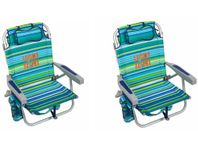 Tommy Bahama Backpack Beach Chair Pack of 2 Aluminum Green