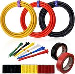 10AWG Soft Silicone Electric Wire Flexible Power Cable Routing 3 Colors x 13ft 1050 Strands 0.08mm Tinned Copper Wire Resistant to Heat and Cold Electrical Tape and Tooling Accessories Included