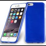 cadorabo Case works with Apple iPhone 6 / iPhone 6S in BLUE - Shockproof and Scratch Resistant TPU Silicone Cover - Ultra Slim Protective Gel Shell Bumper Back Skin