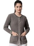 TAB91, Dusky & Dune Round Neck Winter Cardigan, Knitted Sweater, Warm & Stylish Winterwear, Perfect for Cold Weather, Essental Winter Fashion (Black-5XL)