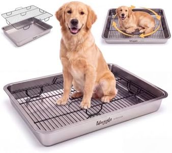 27.56” x 19.69” Stainless Steel Dog Potty Tray with Removable Grate – Fast Cleanup, Odor Control, Indoor & Outdoor Use for Small, Medium Dogs