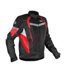 Rynox Tornado Pro 4 Jacket - CE Certified Class A | Motorcycle Riding Jacket with Impact Protection and Abrasion Resistance - Black Red, Large