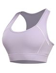 Sports Bras Women High Impact, Seamless Racer Back Padded Support Comfort Bra Adjustable Purple(L)