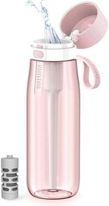 Philips GoZero Everyday Filtered Water Bottle with Philips Everyday Water Filter, BPA-Free Tritan Plastic, Purify Tap Water Into Healthy Drinking Tasting Water, 22 oz, Pink