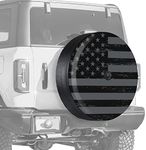 Boomerang® USA - 35" American Flag Graphic - Rigid Black Textured Tire Cover Compatible with Ford Bronco (with Back-up Camera) - (2021-2024) - Wildtrak, Everglades & All Sasquatch Models