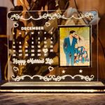 WEHATKE Customized Personalized Acrylic LED Light Calender Frame For Couple Best And Memorable Gift On Birthday, Anniversary, Wedding, Home Decor Or Any Special Occasion (Single Colour)