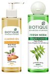 Biotique Bio Neem Purifying Face Wash, 200 ml & Almond Oil Ultra Rich Body Wash, Botanical Extracts, 200 ml