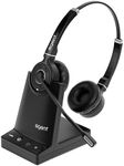 TruVoice Agent AW60 2-in-1 Wireless Headset with Noise Canceling Microphone for Desk Phone and PC | 500 FT Maximum DECT Range (15 x Bluetooth Distance) - Remote Answer Capability with Additional EHS