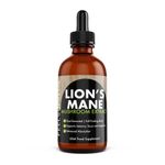 Lions Mane Supplement High Strength Mushroom Extract Liquid Drops (60ml) 10:1(15,000mg) Whole Fruiting Body Focus Memory Brain More Easily Absorbed Than Capsules or Powder