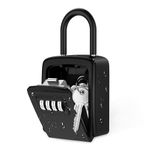 Key Lock Box Wall Mounted, 4 Digit Combination Lock Box For House Key Weatherproof Safe Security Key Storage Lock Box For Outside Realtors Garage Spare Keys (B - 1)