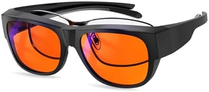 Goiteia 100% Orange Blue Light Blocking Over Glasses - Amber Tinted Gaming Glasses for Better Sleep - Ultra Light, Nightfall Orange, M