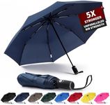 Anntrue Windproof Travel Umbrella, Auto Open Close Lightweight Compact Portable Backpack Folding Umbrella, Perfect for Car, Purse, Men and Women(Blue)