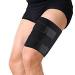 Hukimoyo Thigh support for men running for pain relief,Women thigh brace strap for muscle Compression Sleeve leg Wrap Protection for gym(1 PC) (1 PCS)