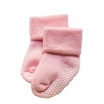 AHC Baby Socks Cotton Breathable Anti Skid Thick Warm Kids Calf Length Socks For 0-12 Months (Pink)