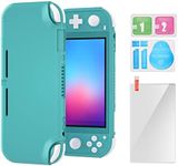 ECHZOVE TPU Case Compatible with Switch Lite, Protective Case Compatible with Switch Lite with Tempered Glass Screen Protector - Turquoise