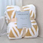 LOMAO Sherpa Fleece Blanket Fuzzy Soft Throw Blanket Dual Sided Blanket for Couch Sofa Bed (Yellow, 51''x63'')