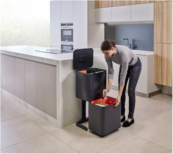 Joseph Joseph Totem Max 60L Kitchen Bin – Waste & Recycling, Odour Filter, Graphite