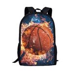 Showudesigns Basketball Kids Backpack for Travel Laptop Backpacks School Bag Pack for Girls Bookbags Heavy Duty Daypack Abstract Fire Design