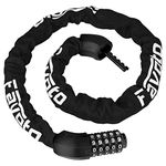 Favoto Bike Chain Lock 5-Digits Codes Combination Heavy Duty Bicycle Lock 114cm Long Security Resettable Hardened Steel for Outdoor Motorcycle E-Bike Bicycle Scooter Door Gate Fence Ladder Lawn Mower