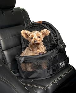 Pet Gear View 360 Ultra Lite Pet Safety Carrier & Car Seat for Small Dogs & Cats Push Button Entry, 15", Jet Black