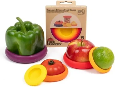 Food Huggers 5pc Reusable Silicone Food Savers | BPA Free & Dishwasher Safe | Fruit & Vegetable Produce Storage for Onion, Tomato, Lemon, Banana, Cans & More | Round, Autumn Harvest
