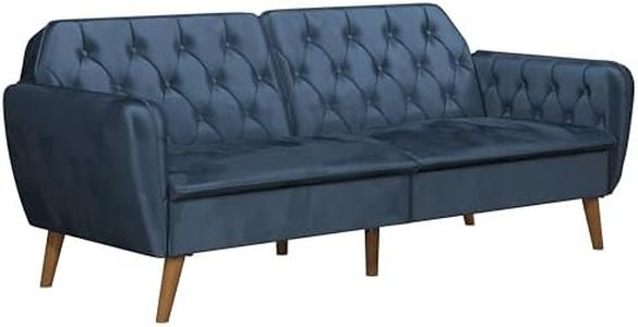 Novogratz Tallulah Memory Foam Futon, Blue Velvet