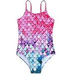 Hoxfly Girls Swimming Costume, Mermaid Swimwear 3-12 Years, One Piece Swimsuit for Girls Kids Toddler, Beach Bathing Suit for Kids, Girl One Piece Swimwear Off Shoulder Swimsuits (8-10 Years)