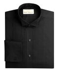 Neil Allyn Men's Black Wing Collar 1/4" Pleats Tuxedo Shirt-M-32-33
