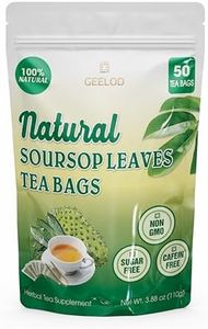 50 Premium Soursop Graviola Leaf Tea Bags, 100% Natural and Pure from Soursop Leaves, Handmade, Made With Natural Material-Corn Fiber Tea Bag, Sugar/Caffeine/Gluten Free, Hoja Guanabana Tea