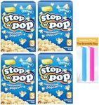 Microwave Popcorn Stop n Pop Bundle - Salted Flavour Multipack 4 X 3s (Total of 12 Bags) - Popping Pop Corn Kernels for Popcorn Maker - Best Snacks for Family Movie Time with 2 x Sealing Clip