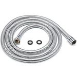 H&S Stainless Steel Shower Hose with 2 Washers - 2m (79”) - Extra Long Universal Replacement Hose with Chrome Finish - Anti Kink & High Flow Flexible Handheld Extension