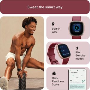 Fitbit Versa 4 Smartwatch – Beet Copper Rose, Fitness Tracker