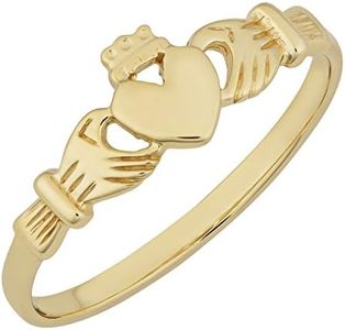 10k Yellow Gold High Polish Claddagh Ring (Size 7)