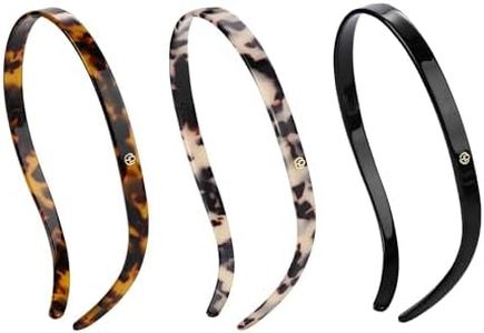 EVITA PERONI Hairband Designed for Eyewear, 3PCS - Basic Color - Tortoise & Amber & Black, Acetate, Fashion Thin Non-Slip Hair Accessories for Women Securing Hair