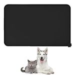 H&R Dog Cat Food Mat Non Slip Silicone Waterproof Pet Feeding Placement Tray To Stop Food Spills And Water Messes Dog Bowl Mat Is Non-Toxic And Safe For The Pets (Black)