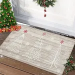 CAROMIO Doormat Christmas Welcome Doormat Front Door Mat Non-Slip Washable Indoor Outdoor Door Mat Xmas Decorative Throw Rug Low Pile Floor Mats for Kitchen Bedroom Living Room, 20" x 32" Natural