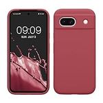 kwmobile Case Compatible with Google Pixel 8a Case - TPU Silicone Phone Cover with Soft Finish - Dark Rose