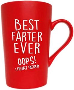 Funny Dad Coffee Mug for Dad Christmas, Best F Ever Oops I Meant Father, Fun Dad Mug Gifts from Daughter Son, Red 12 Oz