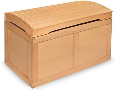 Badger Basket Kid's Hardwood Barrel Top Toy Box Storage Chest with Safety Hinge - Natural