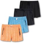 4 Pack: Ladies Active Athletic Performance Dry Fit Shorts Running Pants Tennis Outfit Casual Workout Summer Clothes Lounge Basketball Soccer Bike Yoga Bottoms,Set 2,2XL