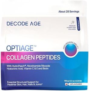 Decode Age Optiage Collagen Supplement|Supports Hair,Skin,Bone And Joint Health|Type 1 Hydrolysed Collagen,Hydropeach,Nr,Vitamin C& E,Hyaluronic Acid,Biotin|150 Gm,28 Servings,1 Count