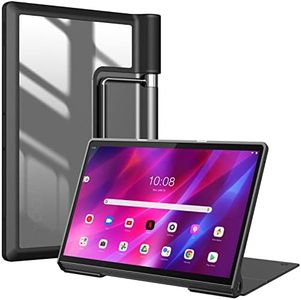 Fintie Hybrid Folio Case for Lenovo Yoga Tab 13 2021, Shockproof Cover with Clear Transparent Back Shell for Lenovo Yoga Tab 13 (YT-K606F) 13" Tablet, Black